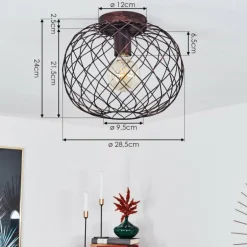 Plafonnier Nordslesvig Bronze, Noir, 1 lumière