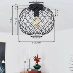 Plafonnier Nordslesvig Noir, 1 lumière