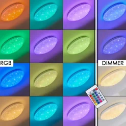 Plafonnier Norton Star LED Blanc, 1 lumière, Télécommandes, Changeur de couleurs