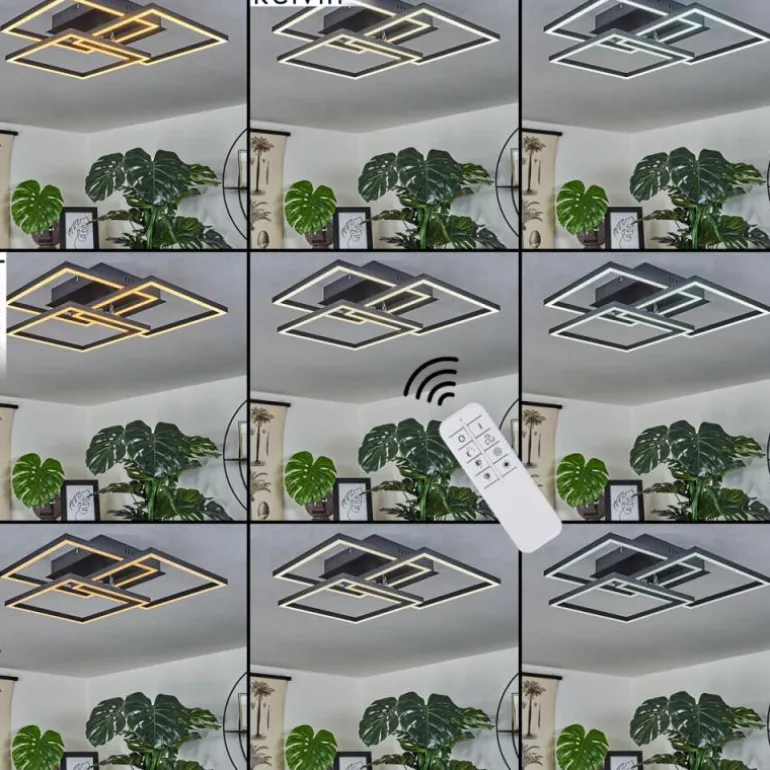 Plafonnier Oberegg LED Blanc, 1 lumière, Télécommandes