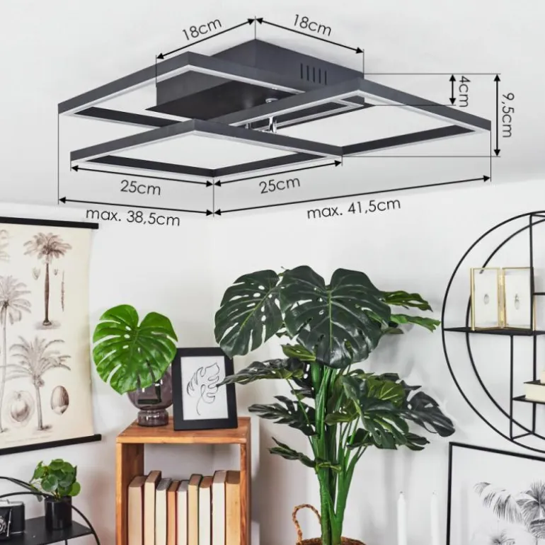 Plafonnier Oberegg LED Blanc, 1 lumière, Télécommandes