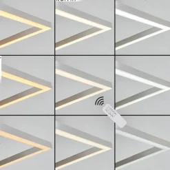 Plafonnier Oberegg LED Chrome, Nickel mat, 1 lumière, Télécommandes