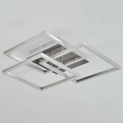 Plafonnier Oberegg LED Chrome, Nickel mat, 1 lumière, Télécommandes