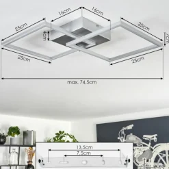 Plafonnier Obo LED Titane, 1 lumière