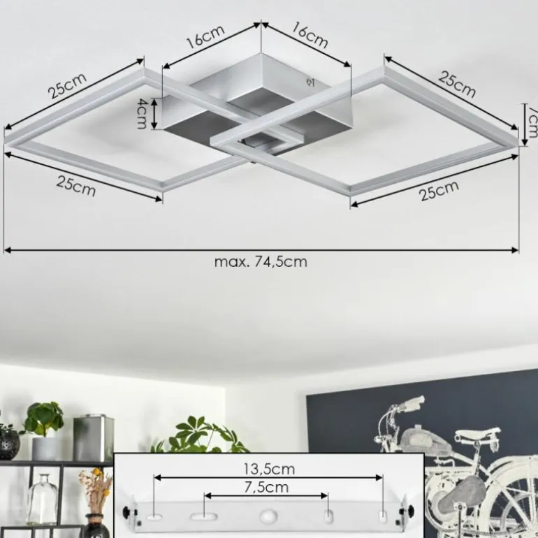 Plafonnier Obo LED Titane, 1 lumière