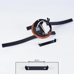 Plafonnier Odda LED Couleur bois, Noir, 2 lumières