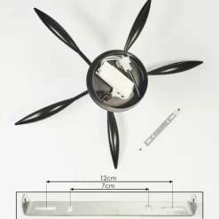 Plafonnier Oetling LED Noir, 1 lumière