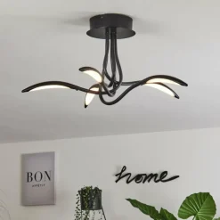Plafonnier Oetling LED Noir, 1 lumière