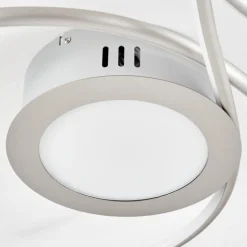 Plafonnier Olok LED Argenté, Blanc, 1 lumière, Télécommandes