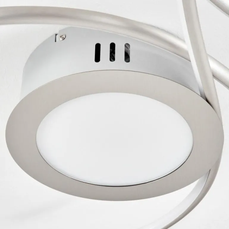 Plafonnier Olok LED Argenté, Blanc, 1 lumière, Télécommandes