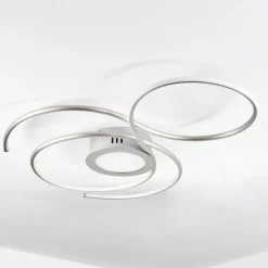 Plafonnier Olok LED Argenté, Blanc, 1 lumière, Télécommandes