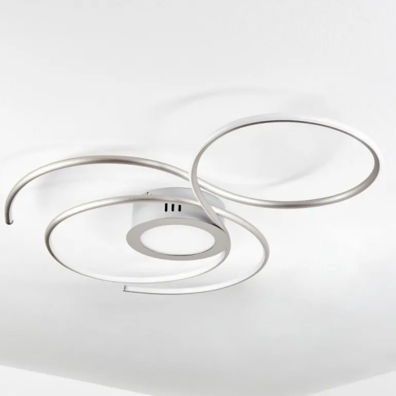 Plafonnier Olok LED Argenté, Blanc, 1 lumière, Télécommandes