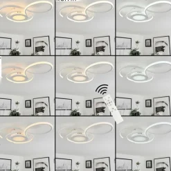 Plafonnier Olok LED Blanc, 1 lumière, Télécommandes