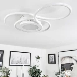 Plafonnier Olok LED Blanc, 1 lumière, Télécommandes