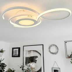 Plafonnier Olok LED Blanc, 1 lumière, Télécommandes