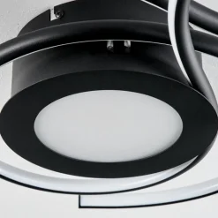 Plafonnier Olok LED Noir, 1 lumière, Télécommandes