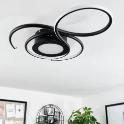 Plafonnier Olok LED Noir, 1 lumière, Télécommandes