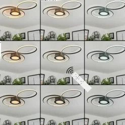 Plafonnier Olok LED Noir, 1 lumière, Télécommandes