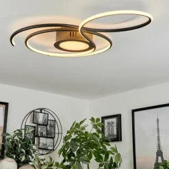 Plafonnier Olok LED Noir, 1 lumière, Télécommandes