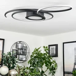 Plafonnier Olok LED Noir, 1 lumière, Télécommandes