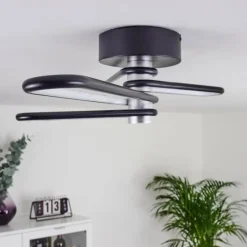 Plafonnier Olul LED Noir, Blanc, 2 lumières