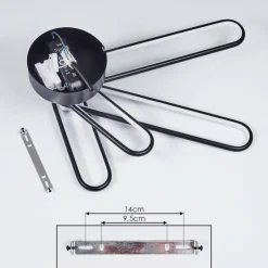 Plafonnier Olul LED Noir, Blanc, 2 lumières