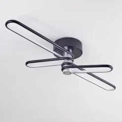 Plafonnier Olul LED Noir, Blanc, 2 lumières