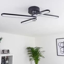 Plafonnier Olul LED Noir, Blanc, 2 lumières