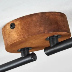 Plafonnier Omba Bois foncé, Noir, 4 lumières