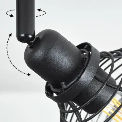 Plafonnier Omba Bois foncé, Noir, 4 lumières