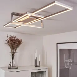 Plafonnier Omega LED Nickel mat, 1 lumière