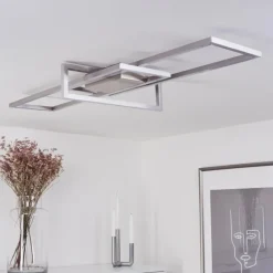 Plafonnier Omega LED Nickel mat, 1 lumière