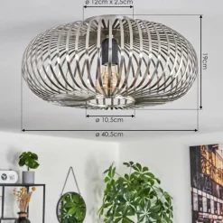 Plafonnier Oravi Argenté, 1 lumière