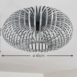 Plafonnier Oravi Gris, Argenté, 1 lumière