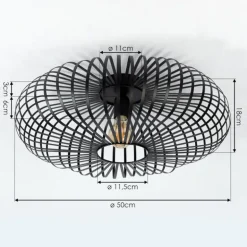 Plafonnier Oravi Noir, 1 lumière