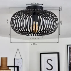 Plafonnier Oravi Noir, 1 lumière