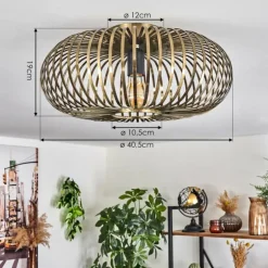 Plafonnier Oravi Vieux laiton, 1 lumière