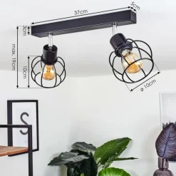 Plafonnier Orkanger Chrome, Noir, 2 lumières