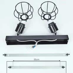 Plafonnier Orkanger Chrome, Noir, 2 lumières