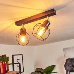 Plafonnier Orkanger Chrome, Noir, 2 lumières