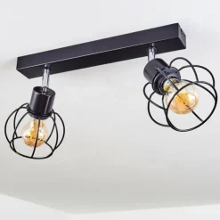 Plafonnier Orkanger Chrome, Noir, 2 lumières