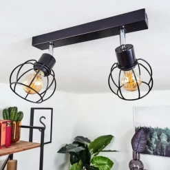 Plafonnier Orkanger Chrome, Noir, 2 lumières