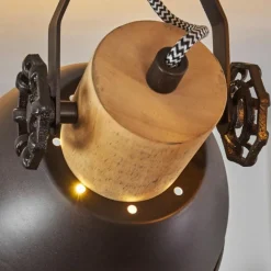 Plafonnier Orny Anthracite, Bois clair, 2 lumières