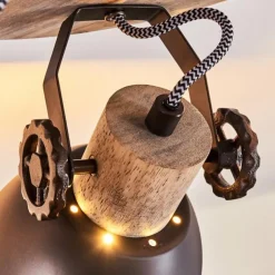 Plafonnier Orny Brun, Bois clair, 3 lumières