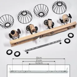 Plafonnier Orny Brun, Écru, 4 lumières