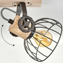 Plafonnier Orny Brun, Écru, 4 lumières