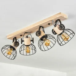 Plafonnier Orny Brun, Écru, 4 lumières