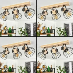 Plafonnier Orny Brun, Écru, 3 lumières