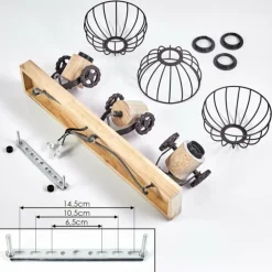 Plafonnier Orny Brun, Écru, 3 lumières