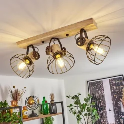 Plafonnier Orny Brun, Écru, 3 lumières